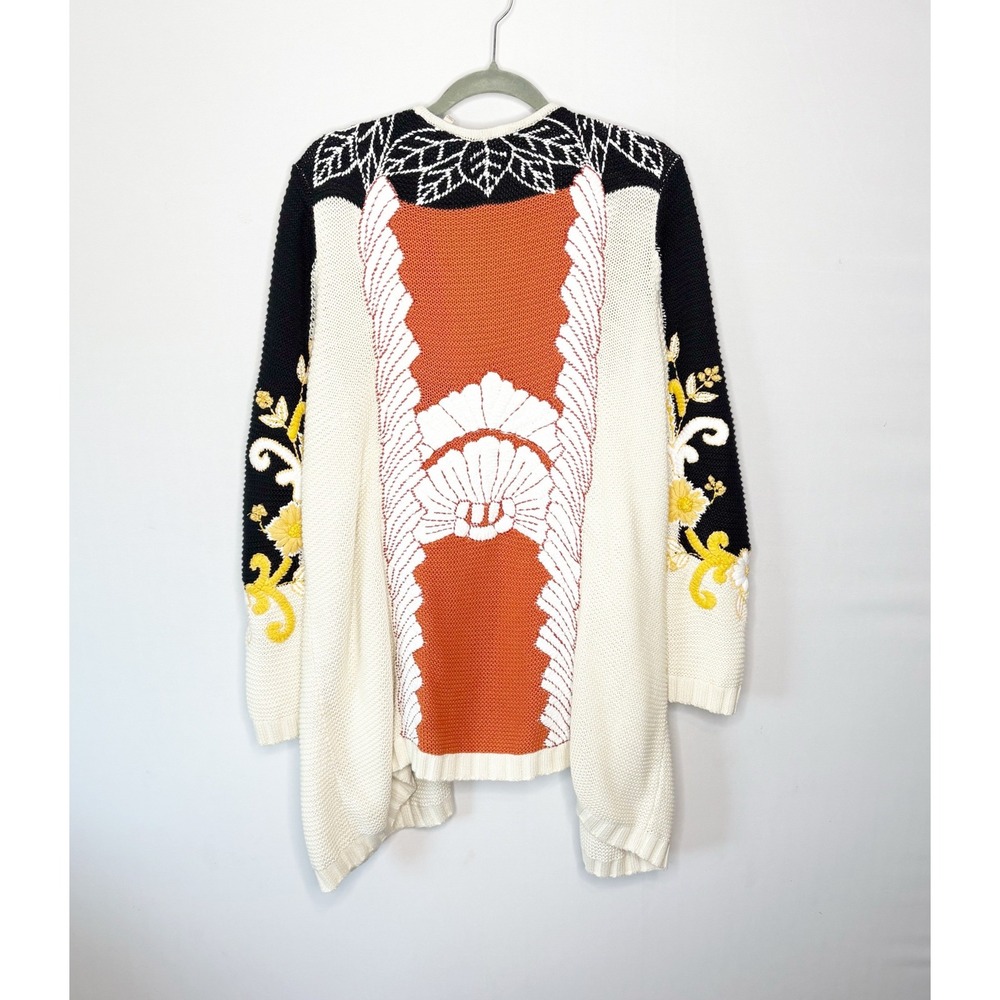 Soft Surroundings Womens Size 1X Floral Embroidered Cotton Cardigan Sweater - Picture 8 of 11